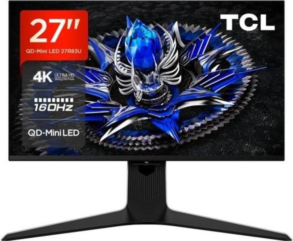 Gaming-Monitor QD-Mini LED TCL 27R83U, 27", 4K UHD (3840x2160), 160Hz, 1ms GTG, AMD FreeSync Premium, NVIDIA G-Sync kompatibel, HDR1400, Umge...