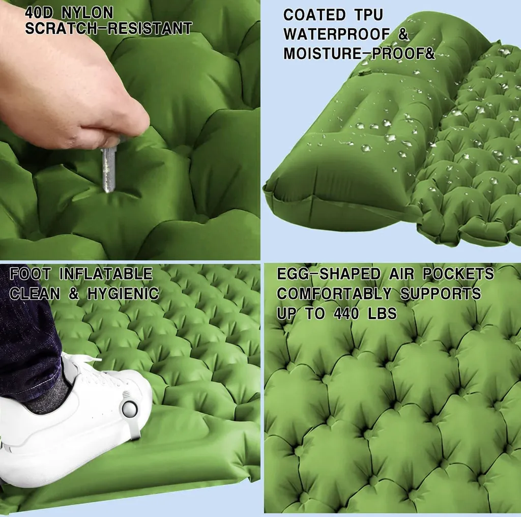 Matelas gonflable camping 2 personnes imperméable avec oreiller intégré - 3
