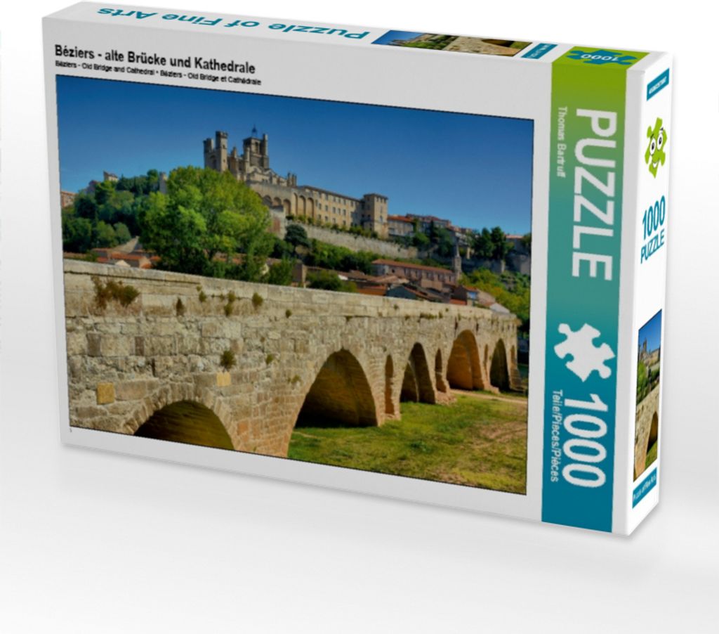 Calvendo Béziers - alte Brücke und Kathedrale 1000 Teile Puzzle quer 640x480mm, Bartruff Thomas; 7345582