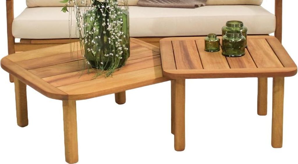 Gartenmöbel Set 2x Couchtische Kaffeetische Designertische Quadratische Tische