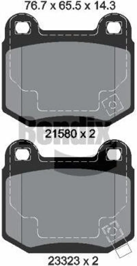 Plaquettes de Frein Bendix BPD1814 OE 980139069 pour Lancer et 350 Z