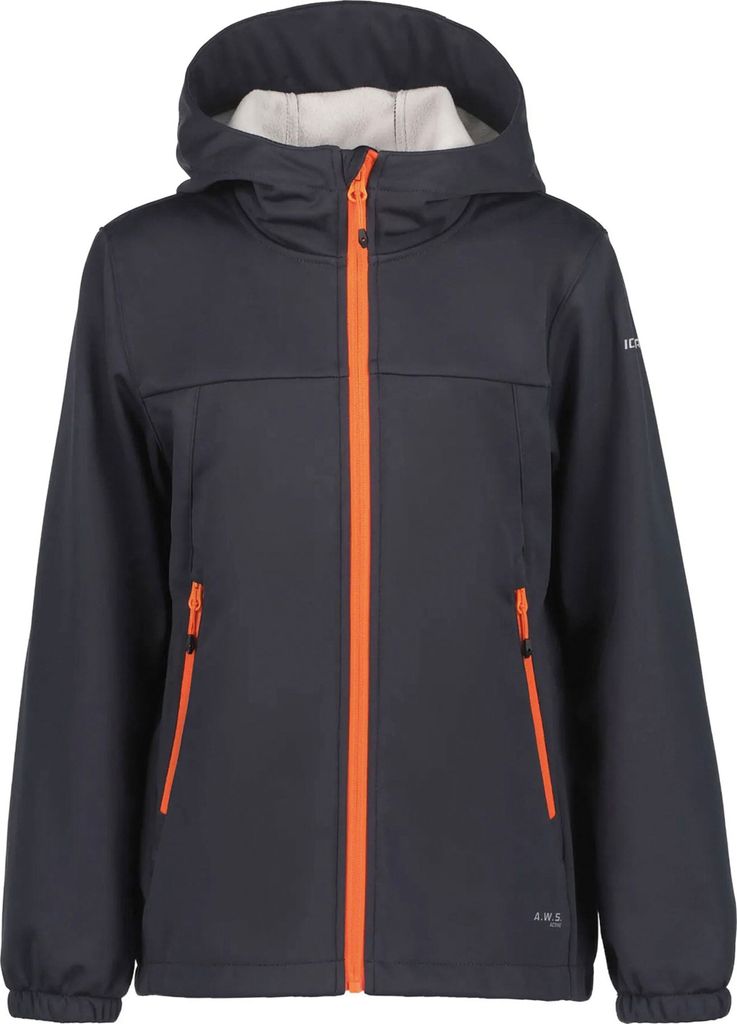Icepeak Kline Softshelljacke Kinder Jr mit Kapuze, Farbe:Anthrazit, Kinder Größen:140