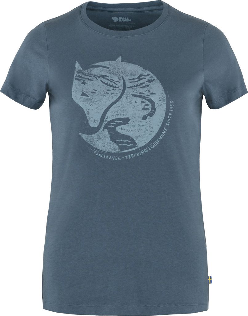 Fjällräven Arctic Fox Kurzarm-t-shirt Blau M Frau Blau M