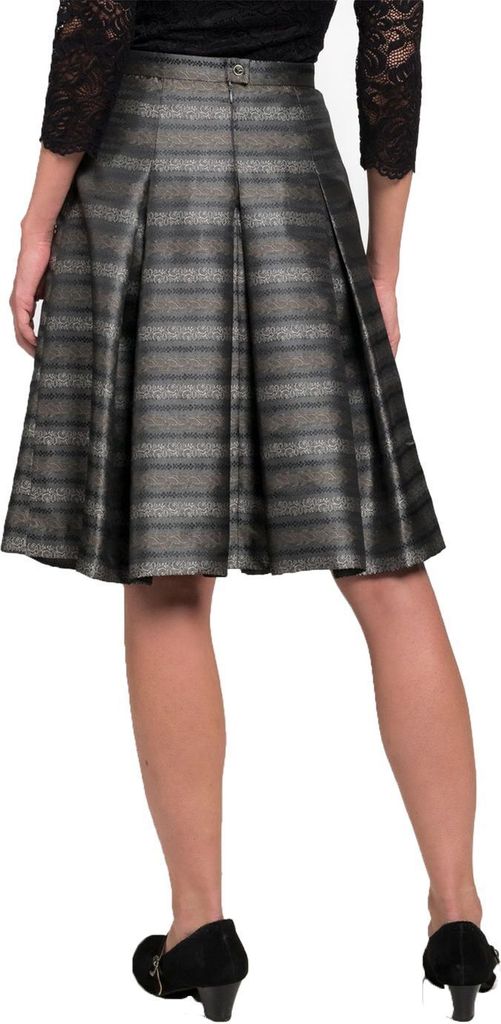 Damen Trachtenrock 'Blair' Elegant Vintage Knielang Röcke 60 cm, Farbe:Grau, Größe:44/2XL