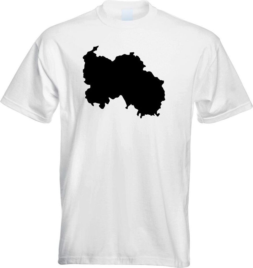 Kiwistar - T-Shirt - Weiss - Südossetien Umriss Kontur Herren Funshirt Bedruckt Design Sprüche Spruch Motive - mit Motiv Bedruckt - Funshirt Desi...