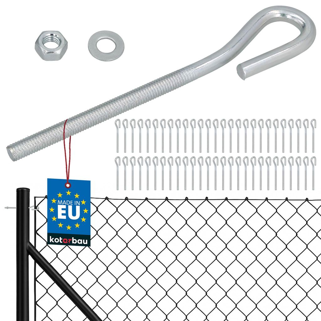 KOTARBAU 50er Set Gewindespanner für Zäune M8 Spannschloss für Maschendrahtzaun geschlossener Drahtspanner verzinkter Stahl Silber