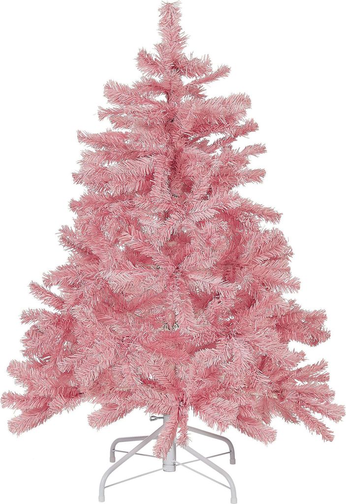 BELIANI Weihnachtsbaum 120 cm Rosa aus Kunststoff mit Ständer Weihnachtszeit Weihnachten Wohnzimmer Modern