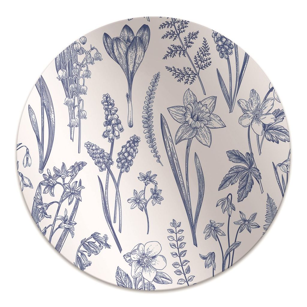 Rundmatte - Stuhlunterlage Bürostuhlunterlage - Rund Ø 100 cm - Bodenmatte - Fußmatte - Waldblumen