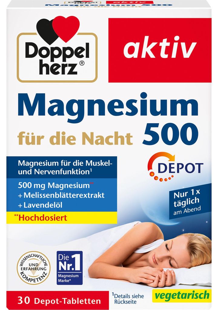 Doppelherz Magnesium 500 für die Nacht Tabletten 30 St