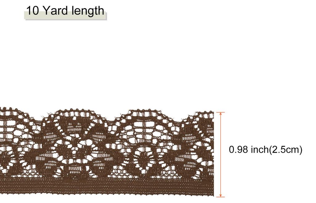 Spitzenbesatz Vintage H?keln 0.98"x10yards Braun Spitze Farbband fš¹r Basteln Sammelalbum Kleider Stoff Hochzeit Dekoration Geschenkpapier