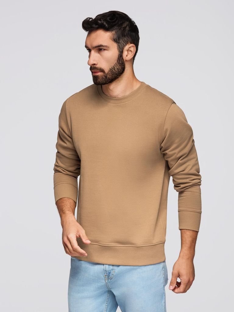 Ombre Clothing Herrensweatshirt ohne Verschluss Siose hellbraun M