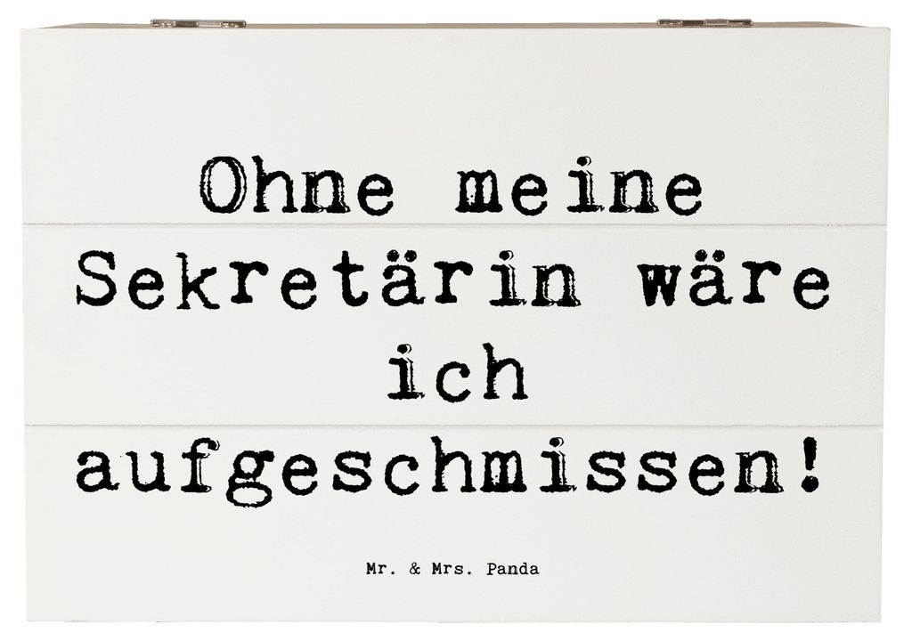 Mr. & Mrs. Panda Box Spruch Sekretärin Helfer 22 x 15 cm - Weiß - Geschenk, schatztruhe, Schatulle, personalisierte Geschenke, Kiste, Sekretärin...