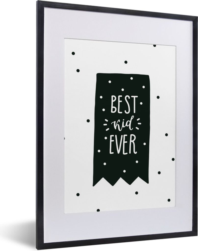 MuchoWow MuchoWow Gerahmtes Poster Kind - Zitate - Schwarz - Weiß - Jungen - Mädchen - Baby 30x40 cm - Poster mit zchwarzem Bilderrahmen - Wa...