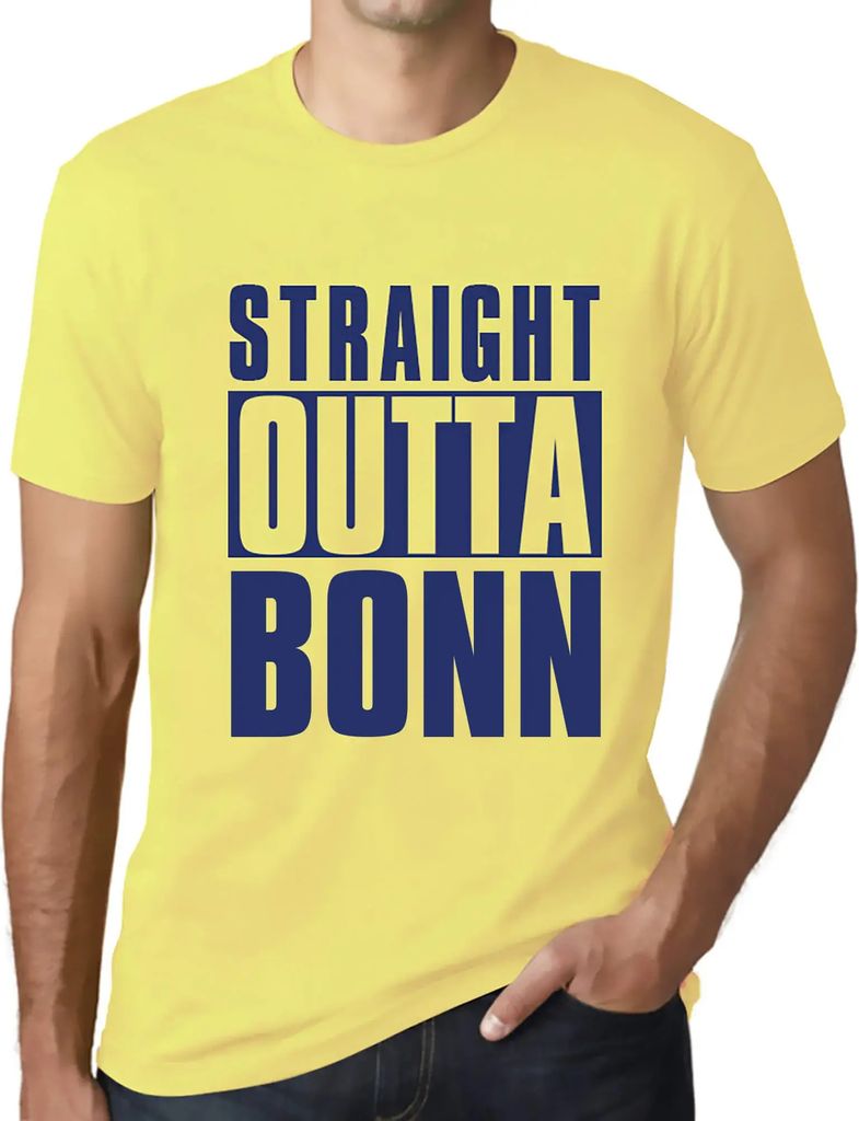 Herren Grafik T-Shirt Direkt aus Bonn – Straight Outta Bonn – Öko-Verantwortlich Vintage Jahrgang Kurzarm Lustige Druck Geburtstag Geschenk Mann