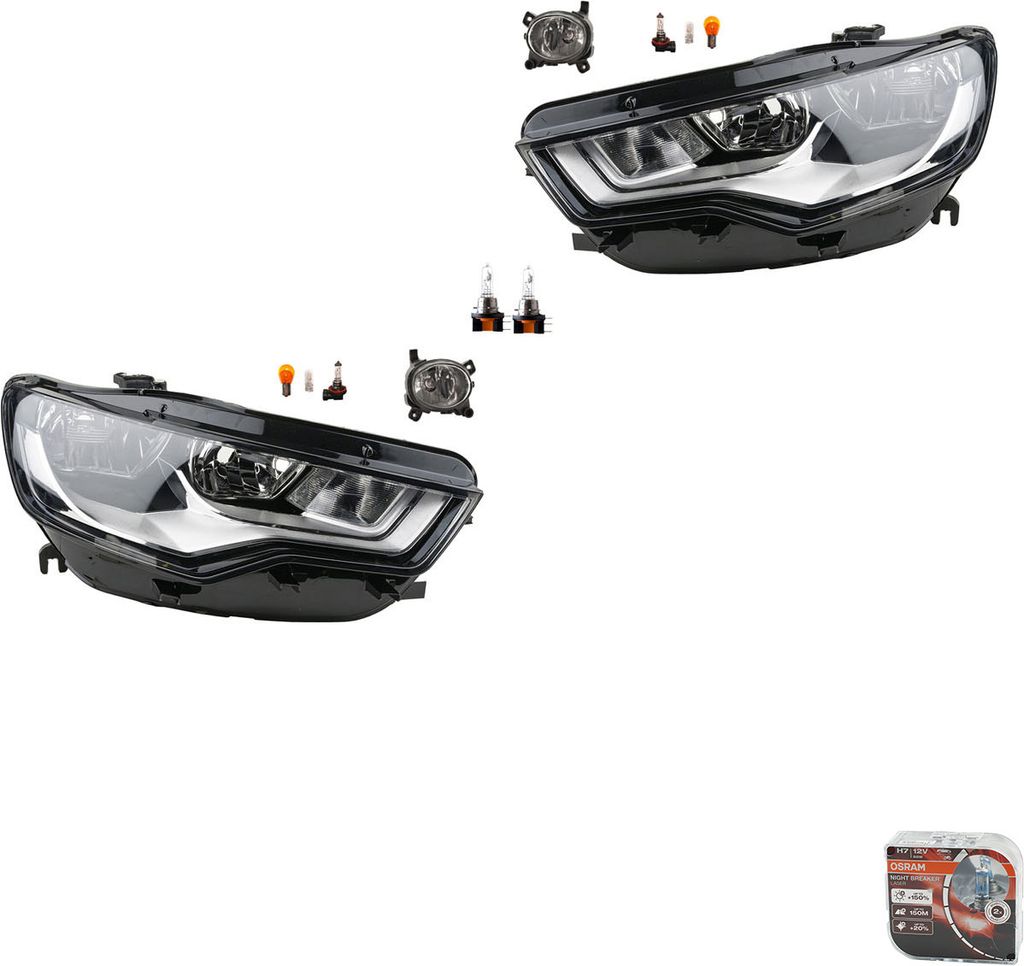Scheinwerfer Satz + Osram Night Breaker Laser passend für Audi A6 4G 04/11-08/145 4G0941003 4G0941003M 4G0941004 4G0941004M 8T0941699 8T0941699 Johns