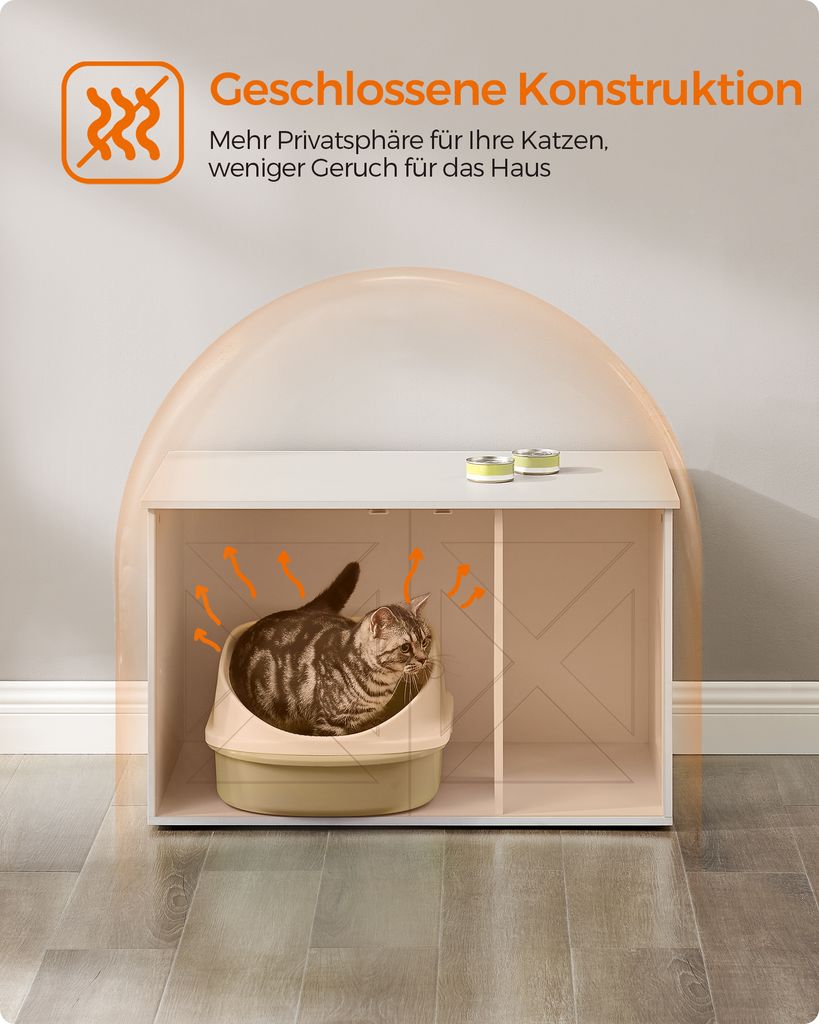 FEANDREA Katzentoilette,80x53x49,2cm,mit herausnehmbarem Produktbild 4