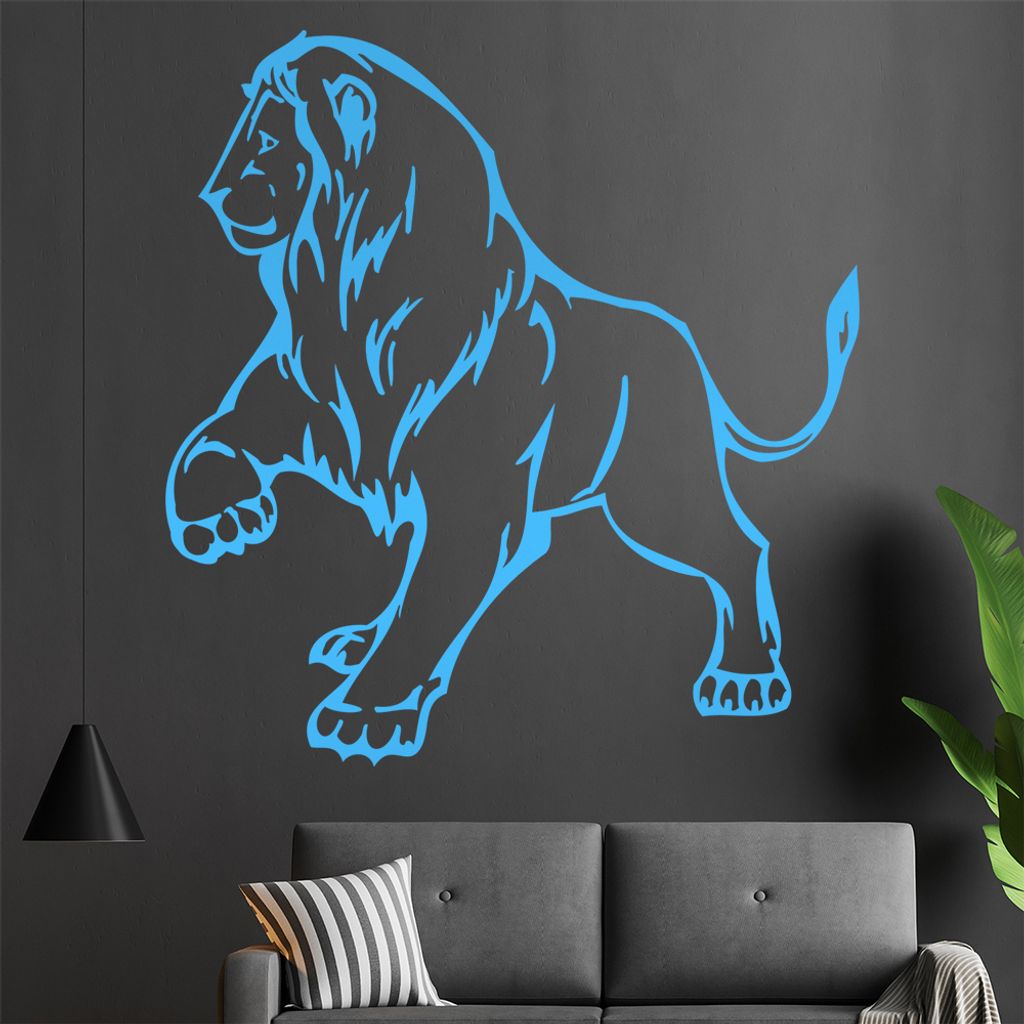 Löwe Wandtattoo in 6 Größen - Wandaufkleber Wall Sticker - Dekoration, Küche, Wohnzimmer, Schlafzimmer, Badezimmer