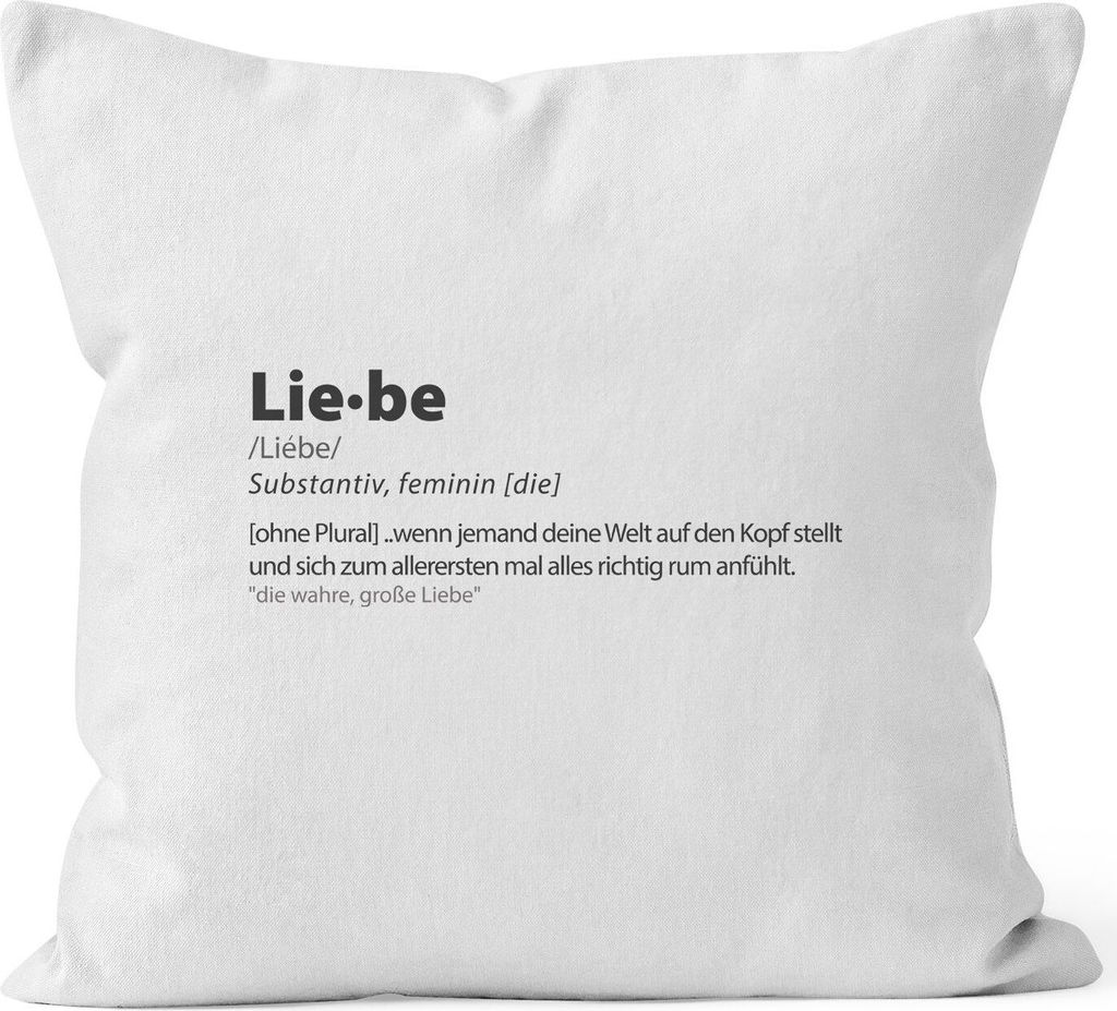 Kissen-Bezug Liebe Definition Dictionary Kissen-Hülle Deko-Kissen Baumwolle MoonWorks weiß unisize