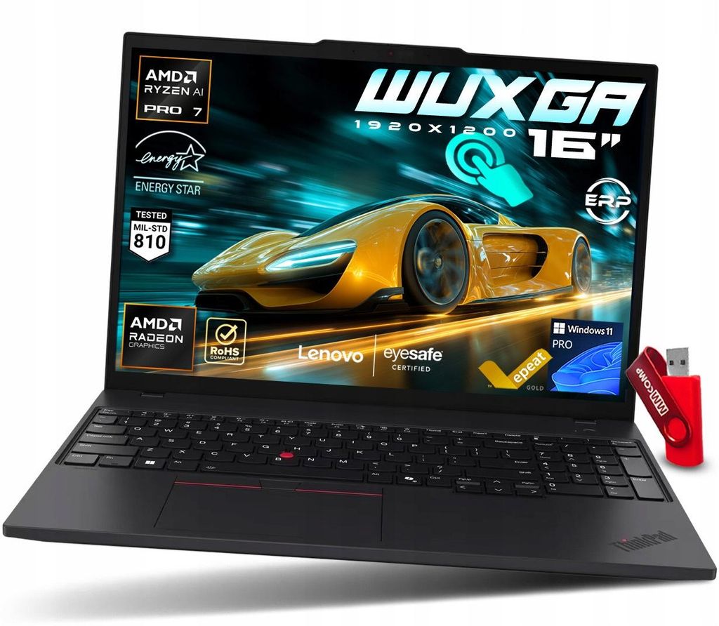 Laptop Lenovo ThinkPad T16 G4 Ryzen AI 7 16GB 1TB SSD WUXGA IPS DO PRACY