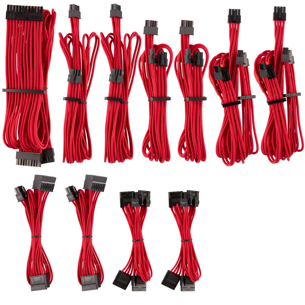 Câbles Corsair Individuellement Gainés Type 4 Gen 4 avec Peignes Kit