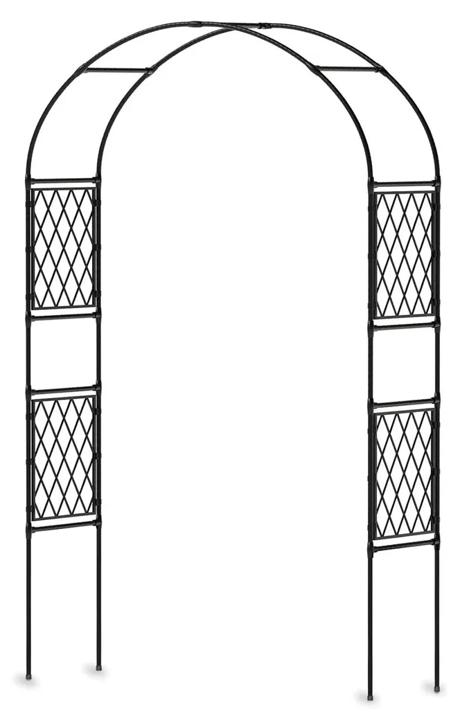 Arche à roses stable et robuste - Support métal noir pour grimpantes 150cm