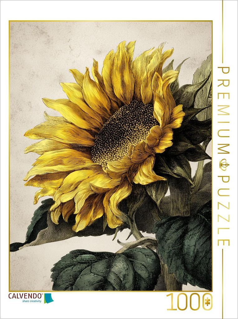 CALVENDO Puzzle Strahlende Sonnenblumen, goldene Boten des Sommers | 1000 Teile Lege-Größe 64x48cm Foto-Puzzle für glückliche Stunden