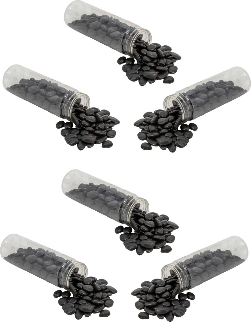 Deko Steine schwarz klein 1-2cm 1kg - 6 Stück Garten Dekoration Basteln Vase Streudeko Kiesel