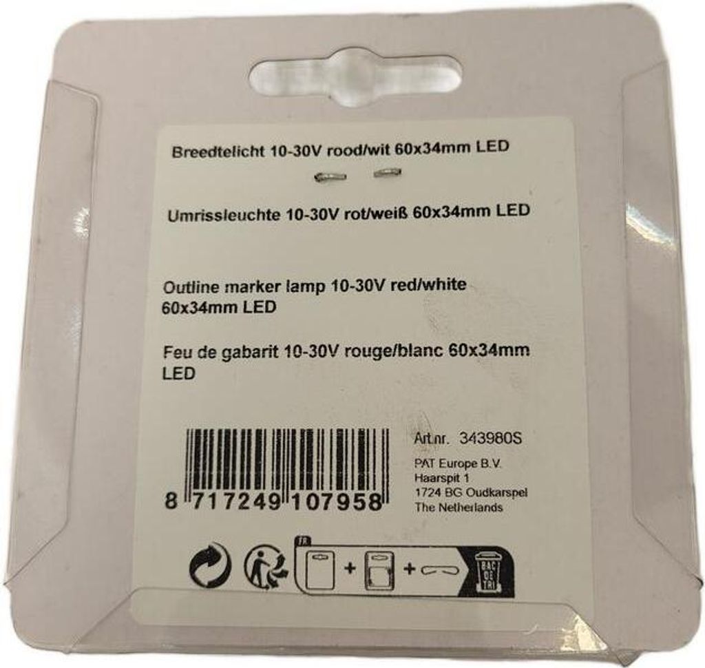 Umrissleuchte 10-30V rot/weiß 60x34mm LED im Blister