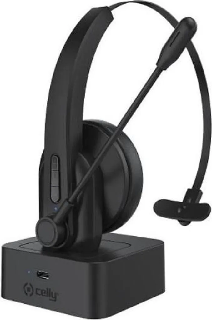 Casque Bluetooth Celly avec micro antibruit et base de charge rapide