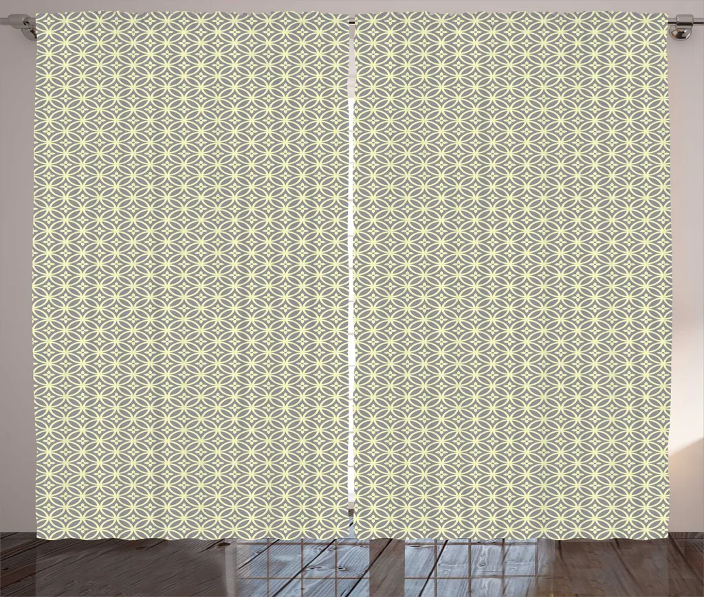 Tenda Soggiorno ABAKUHAUS Vintage 280x175 cm Grigio Giallo - Trendy