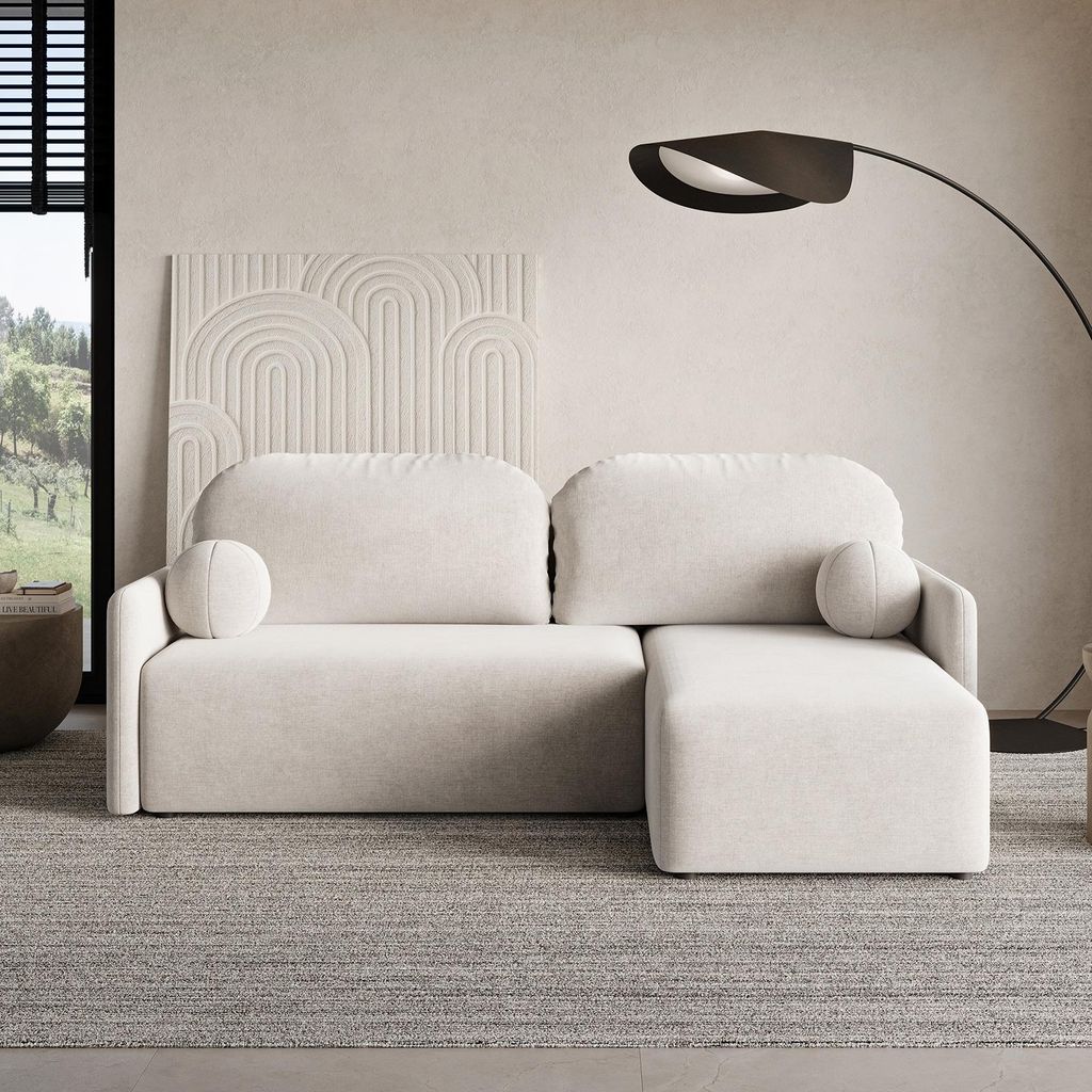 Dekori_Interiors - Ecksofa MALVA mit Bettkasten und Schlaffunktion – moderne Eleganz und funktionaler Komfort (WIND 05)