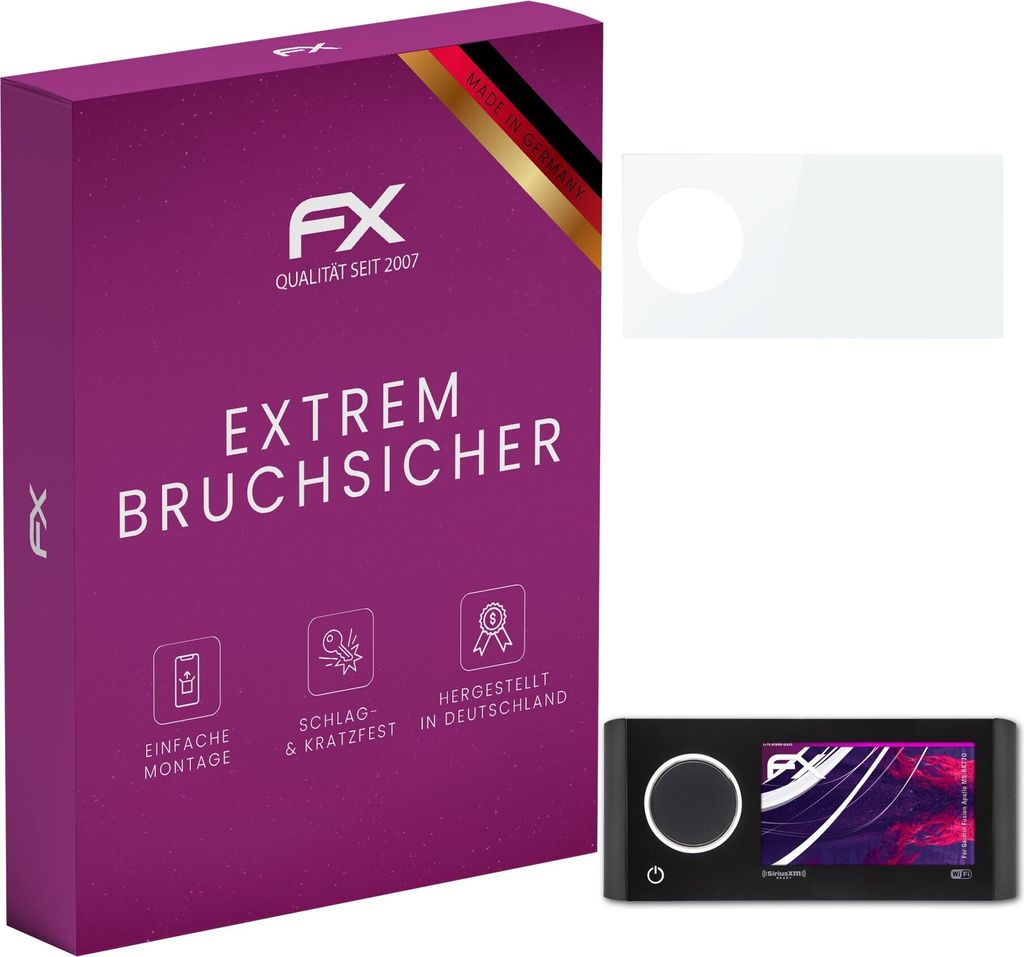atFoliX FX-Hybrid-Glass Displayfolie kompatibel mit Garmin Fusion Apollo MS-RA770 Glasfolie