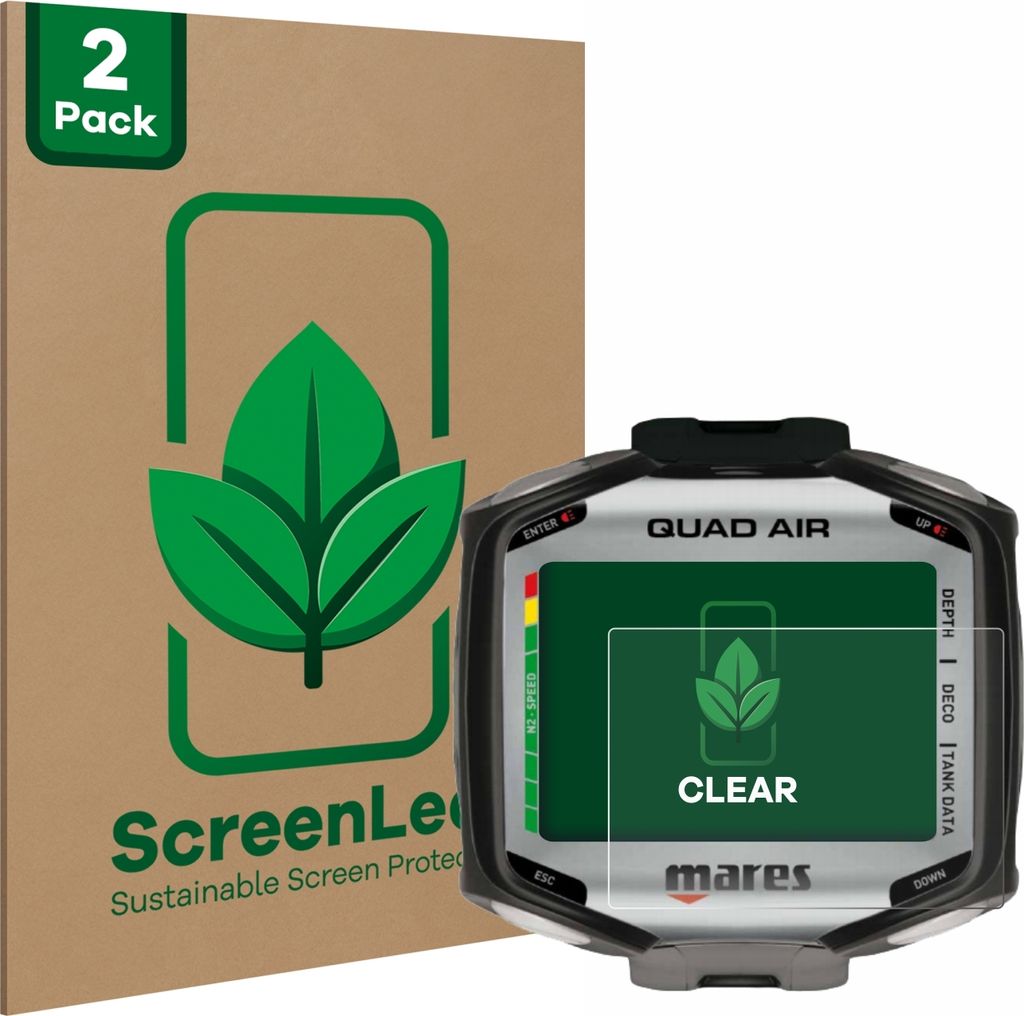 2x ScreenLeaf Schutzfolie für Mares Quad Air nachhaltiger Displayschutz Display Schutz Folie Klar Transparent