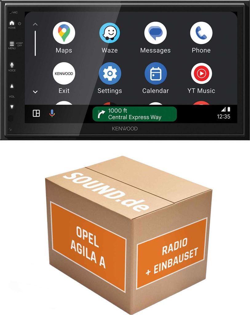 Autoradio Einbaupaket Kenwood DMX6523DABS passend für Opel Agila A | CarPlay Wireless Android Auto Wireless