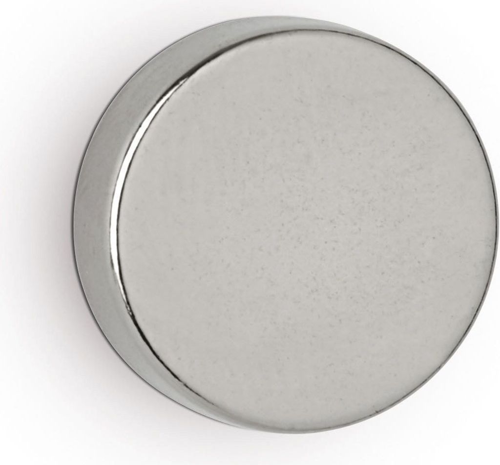 Neodym-Scheibenmagnet 5x15mm 4500g hellsilber VE=10x4 Stück