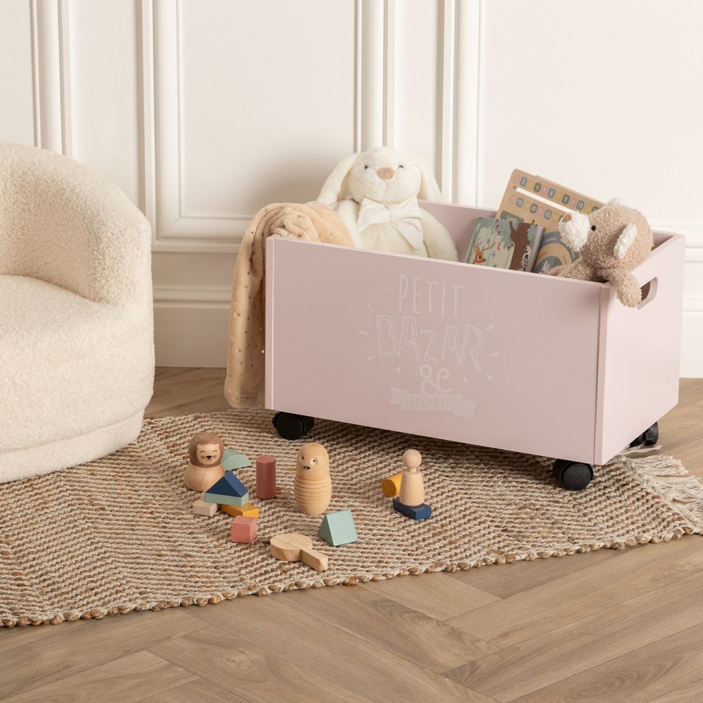 Spielzeugtruhe mit Rollen rosa - Atmosphera créateur Produktbild 4