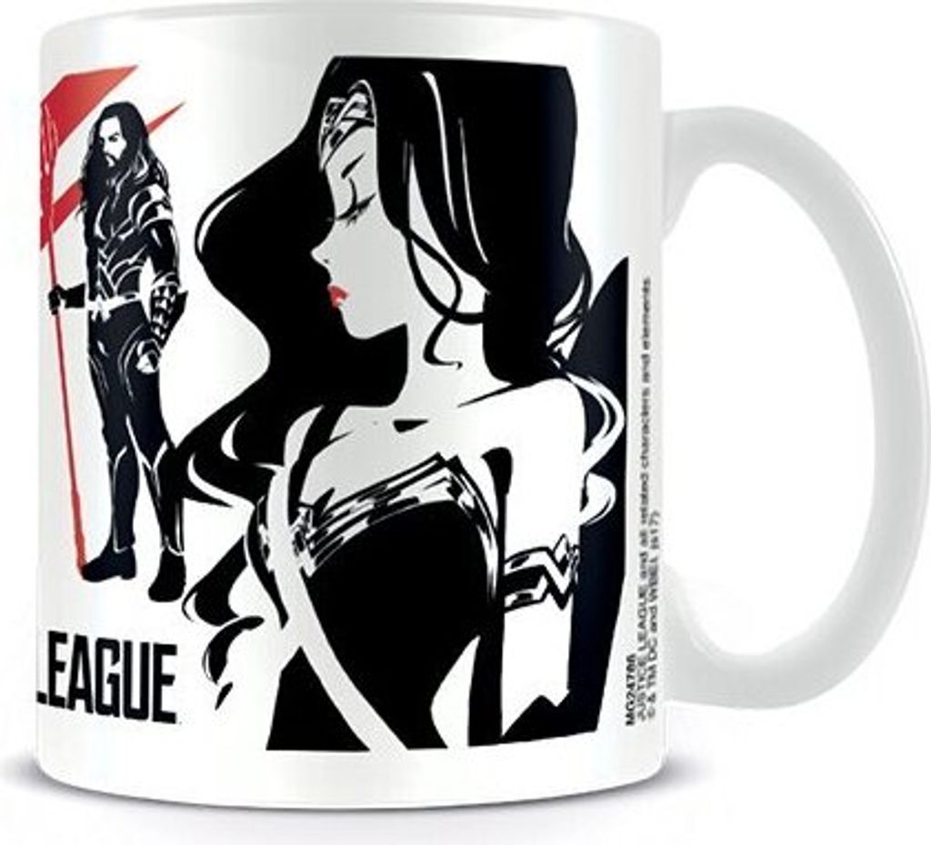 Justice League Film - Schwarz rot Schablone Becher