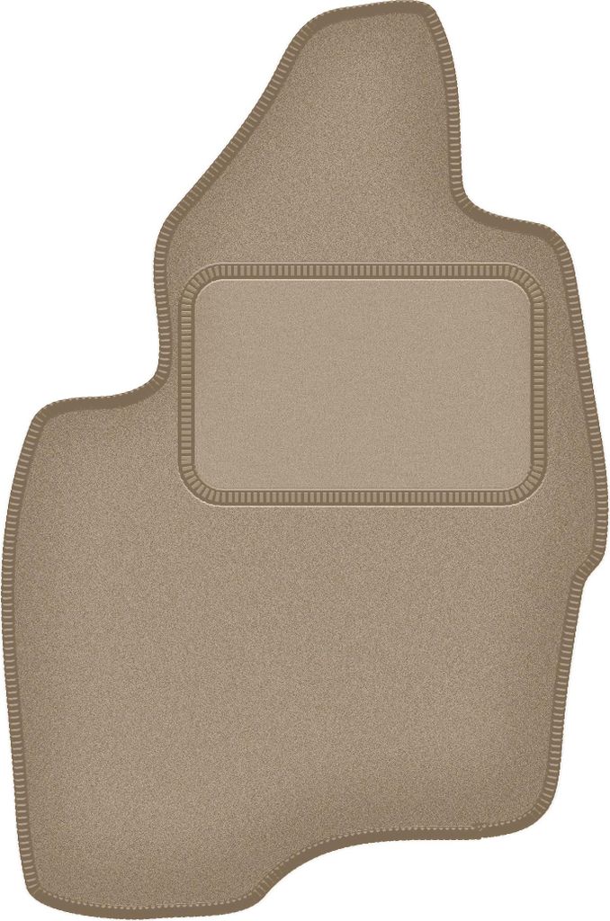 Fahrerfußmatte Velours beige passend für Mitshubishi Pajero III (1999-2006, Offroad) – mit Befestigungen – passgenau