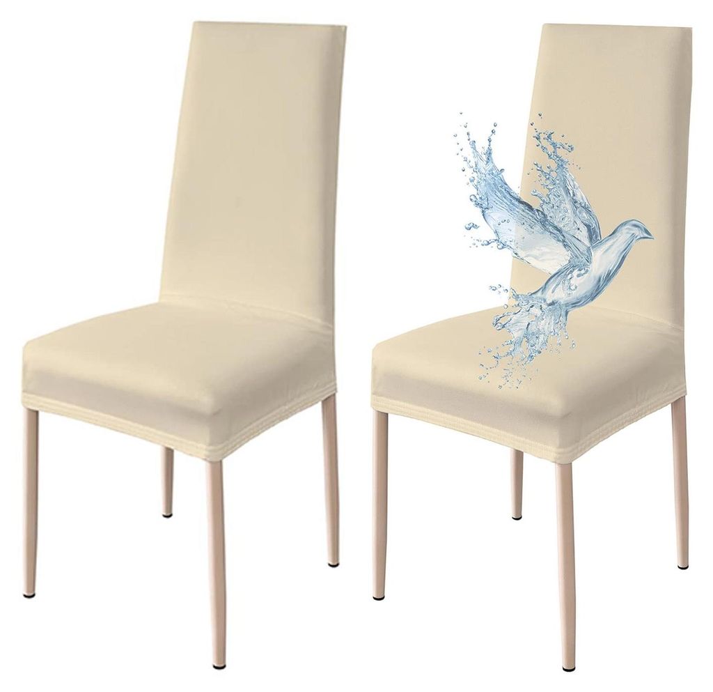 Set mit 2 wasserdichten, elastischen Stuhlhussen, universell einsetzbar, weich und bequem, für Zuhause, Küche, Hochzeit, Restaurant, Party, Hotel...