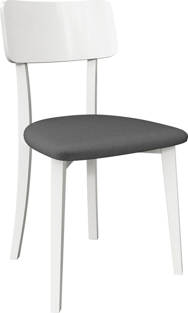 MIRJAN24 Stuhl Hugo New VI, Esszimmerstuhl aus Buchenholz, 47x48x86 cm (Holzfarbe: Weiß, Stofffarbe: Kronos 22)