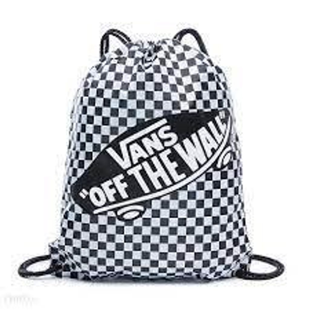 Black and white checkered vans backpack online