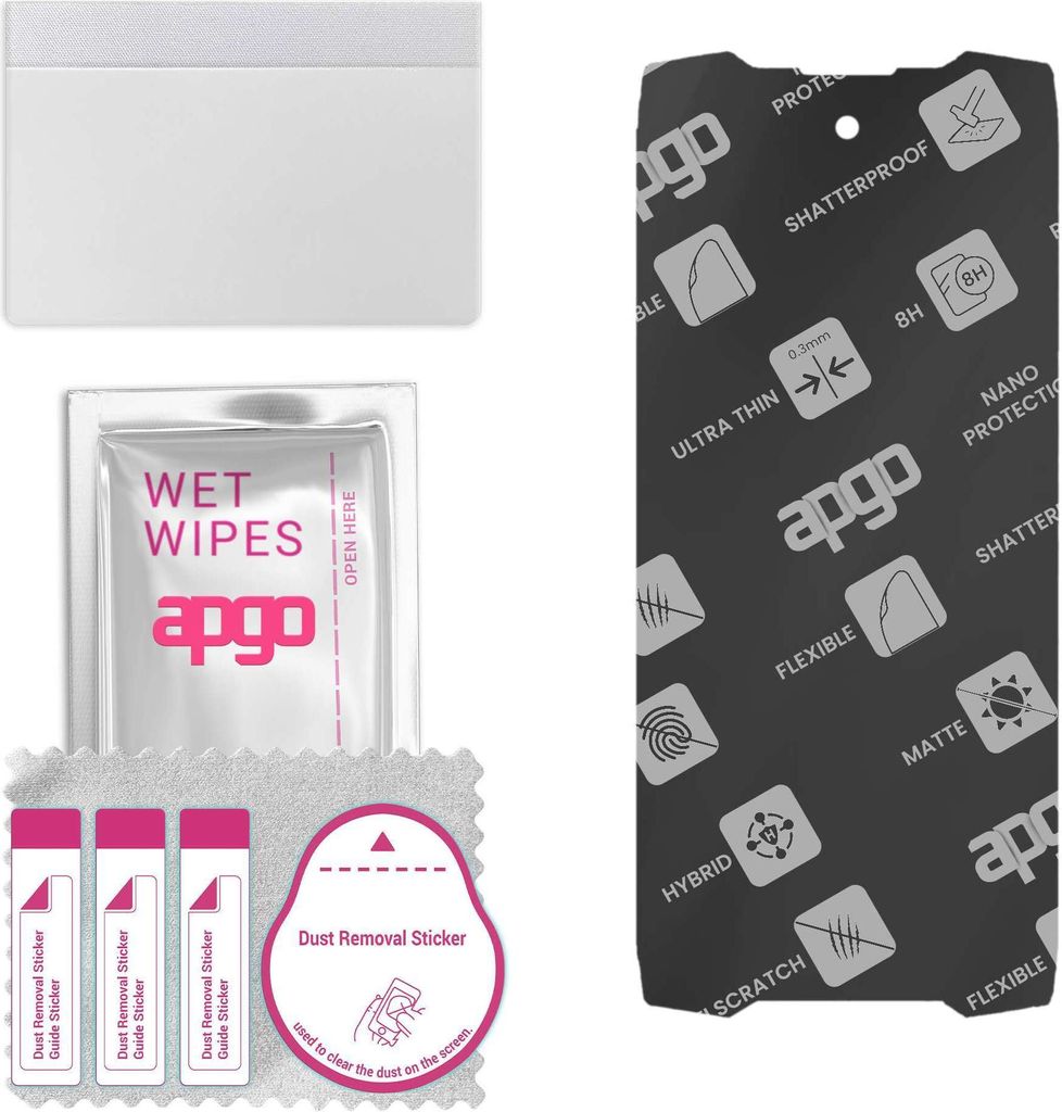 apgo Hybrid Schutzglas, Matt, kompatibel mit Blackview BV9300, Flexible Nano Glass, toller Ersatz für Hartglas, kratzfester Displayschutzglas, Dis...