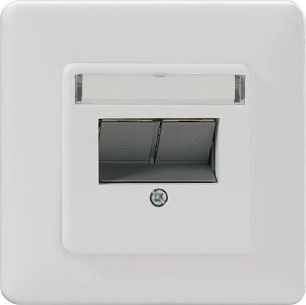 Plastron de Prise Rutenbeck 2 Modules Blanc en ABS IP21 pour Montage Mural