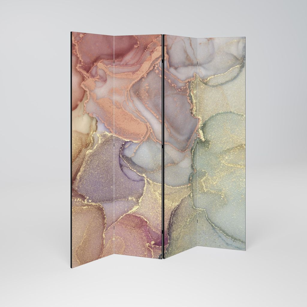 SpaceRebels Paravent Raumteiler - 4-teilig Raumtrenner, Druck 2-Seite - Raumtrenner - Trennwand Wohnung - Room Divider - Spanische Wand Deko Modern...