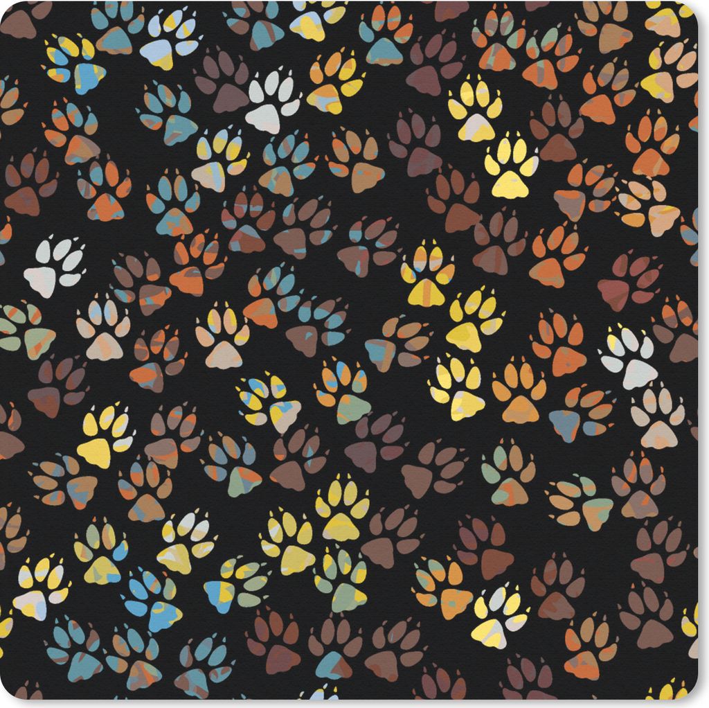 MuchoWow Mauspad Mousepad Muster - Hunde - Pfoten - Jungen - Mädchen - Kinder - Kinder 30x30 cm - Mousepads - Maus Mat - Pad - Mausunterlage - G...