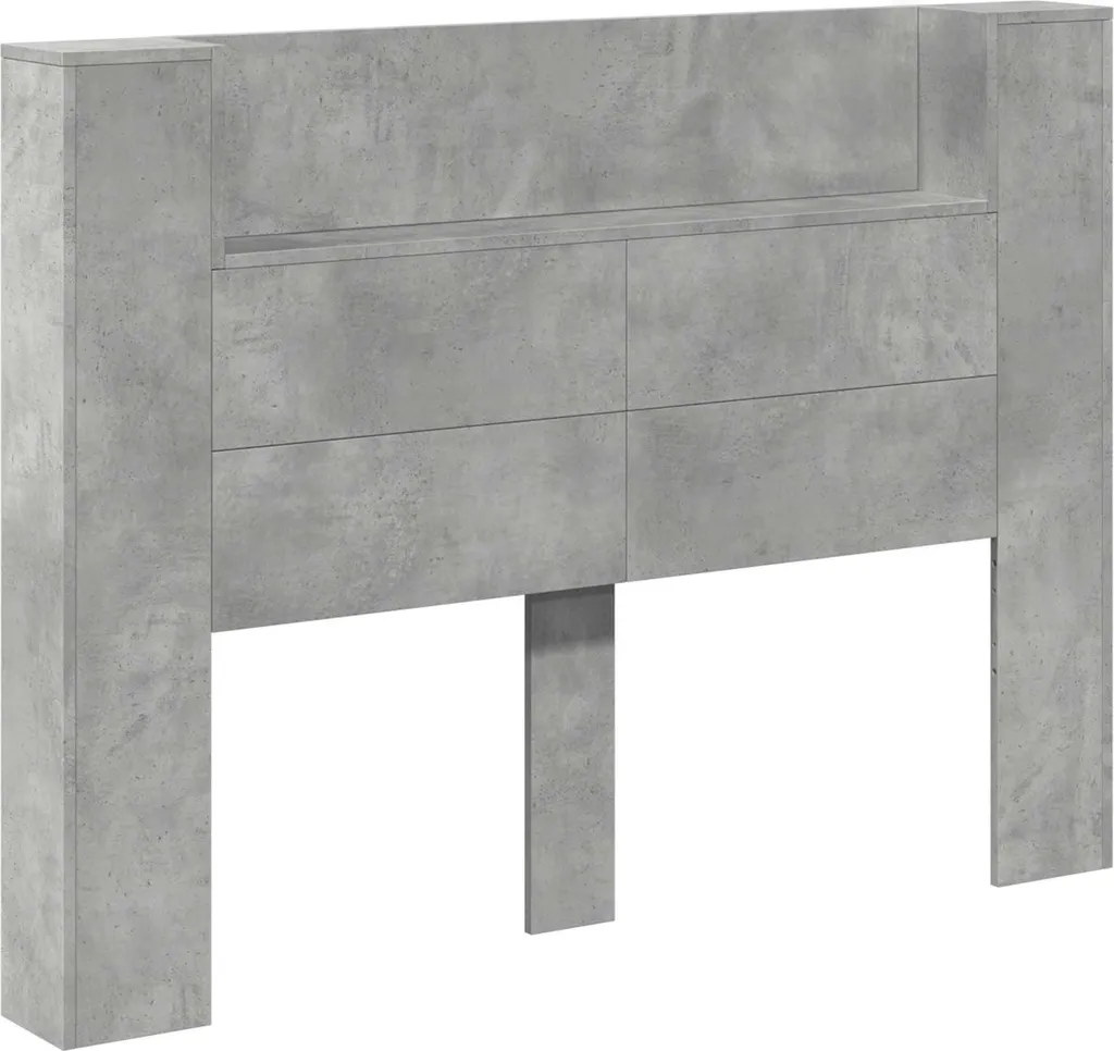 Armadio Testiera per Letto 140x16,5 cm con LED e Vani Portaoggetti