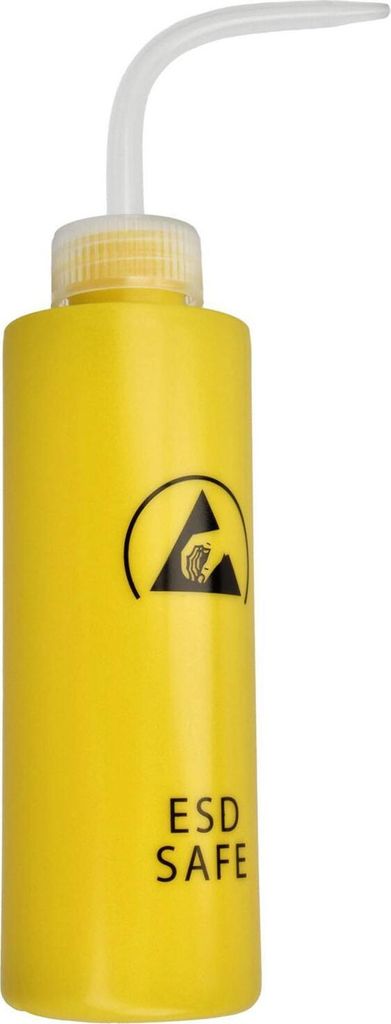 Minadax 250ml Antistatik ESD Dispenser Squeez Flasche m. gebogener Düse - Gelb