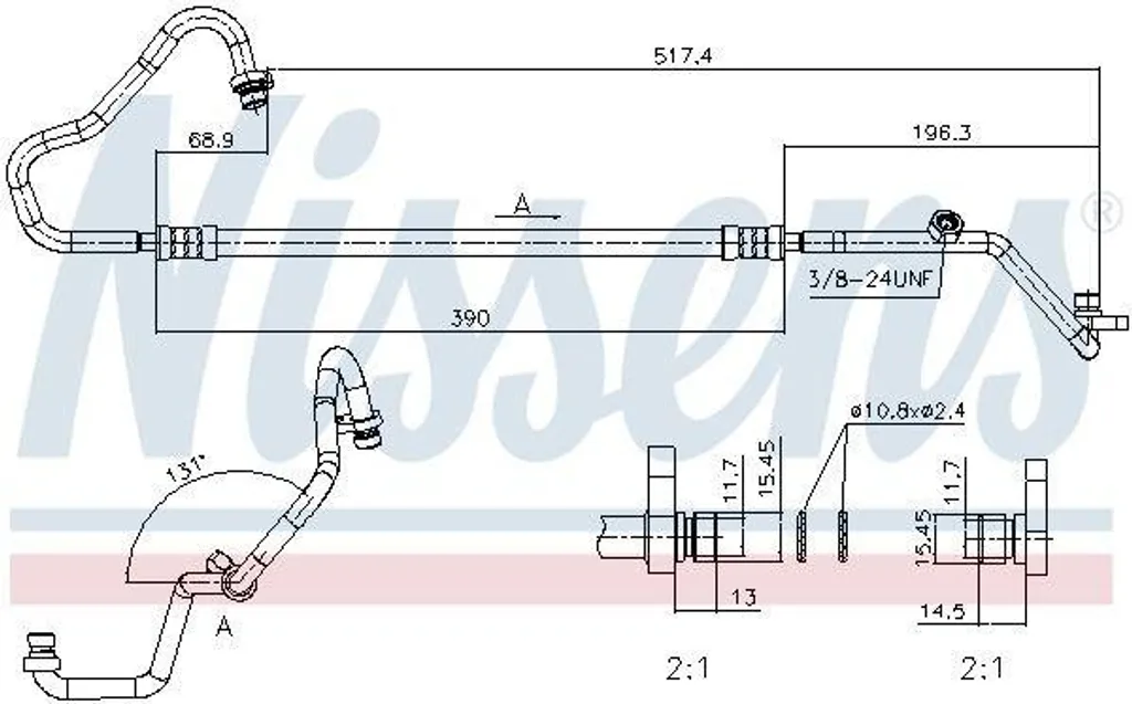 Stop fuite clim : Conduite haute pression NISSENS pour OPEL Movano B X62