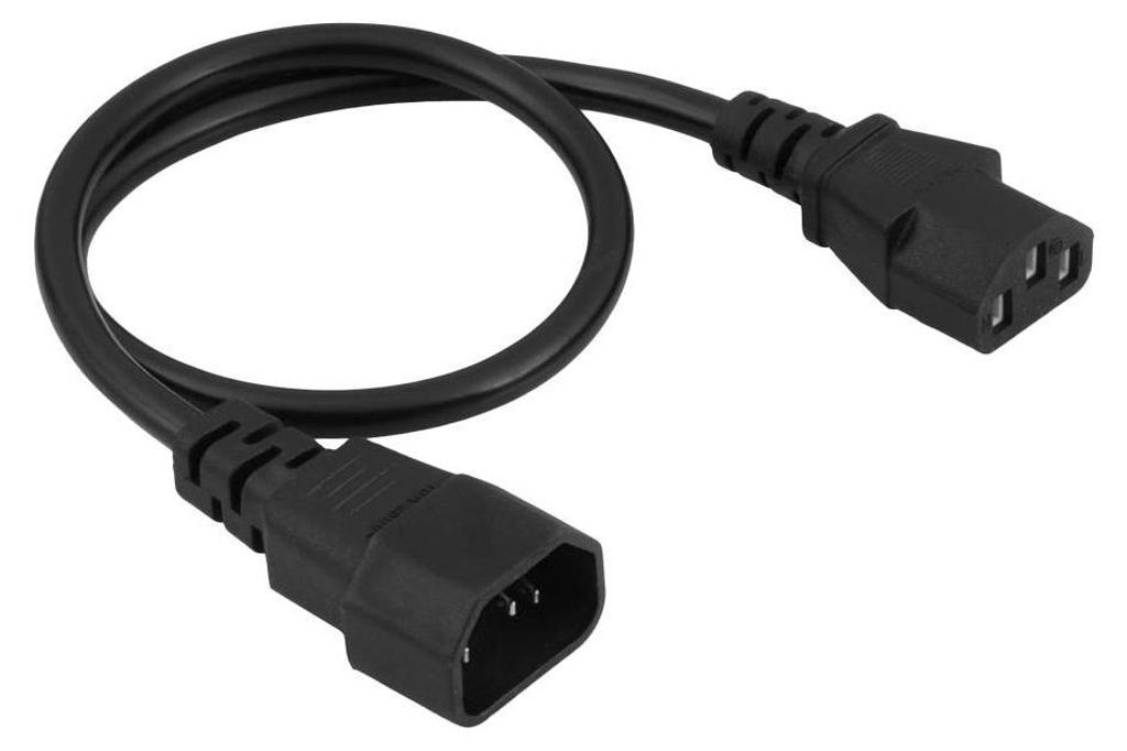 A black power cord with two IEC connectors.