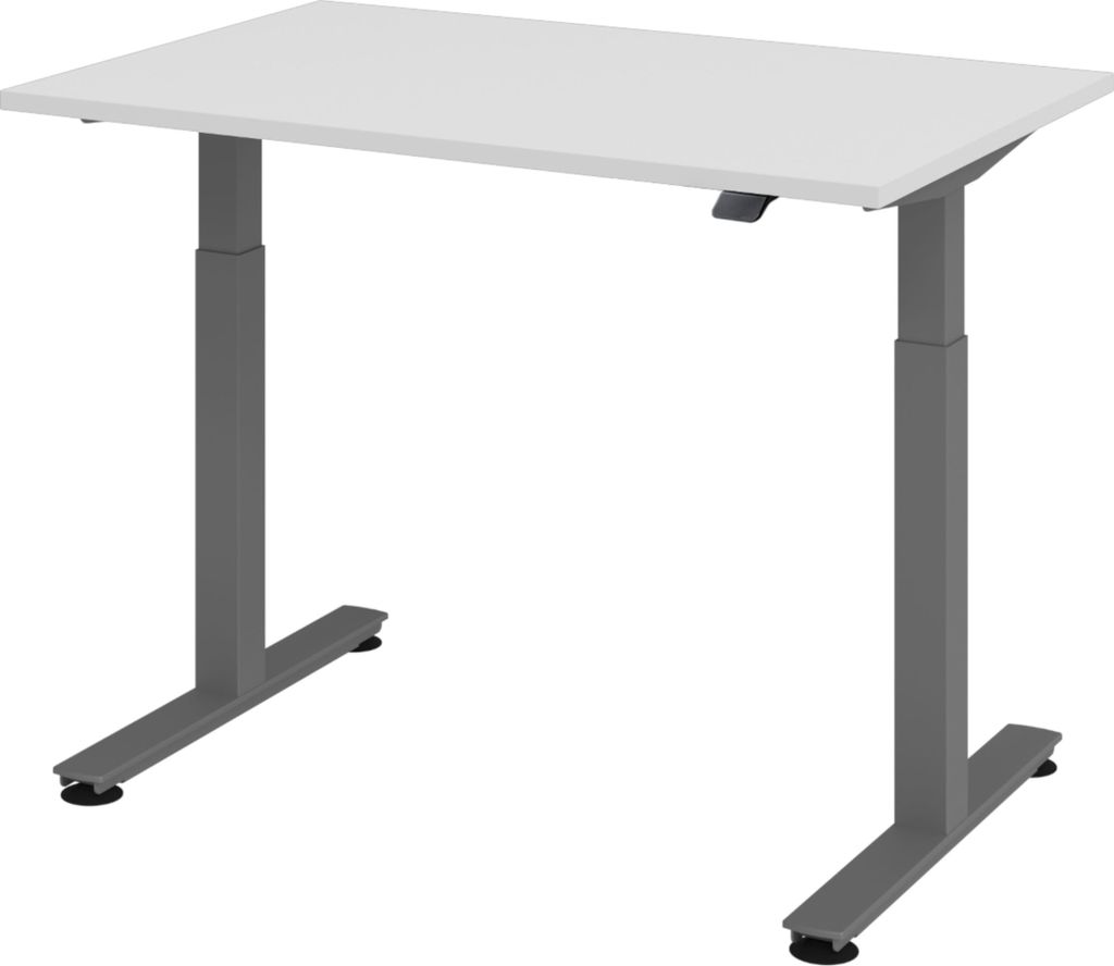 bümö Schreibtisch elektrisch XMST - Größe: 120 x 80 cm, Gestell: Graphit, Nachbildung: Grau